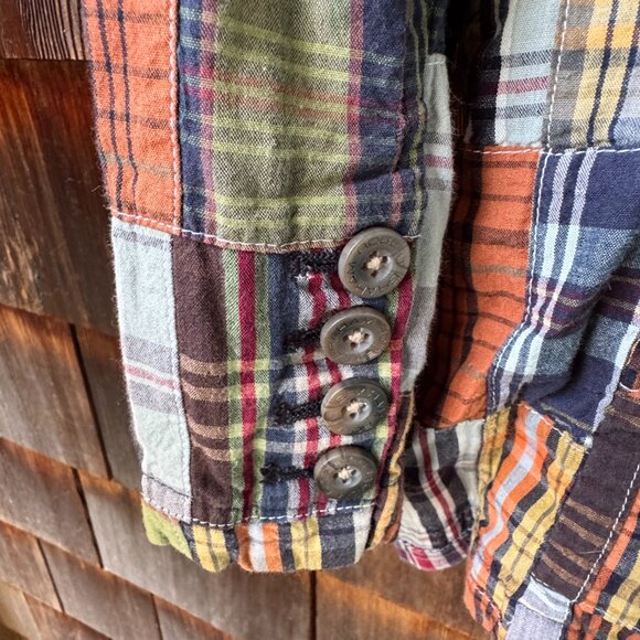 Vintage Robert Graham Madras Patchwork Cotton Front Button Blazer - Unisex Large - Picture 5 of 11